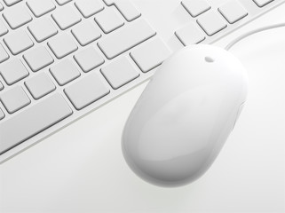 blank keyboard and mouse white