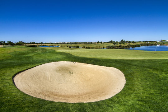 Landscape View Of A Golf Course In The Algarve.