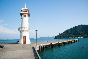 Fototapeta na wymiar Lighthouse on the island, Koh Chang, Thailand