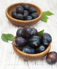 Fresh purple plums