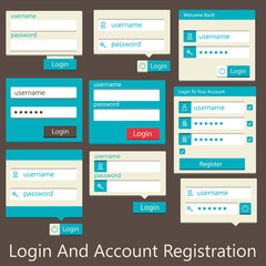 user interface login and account registration