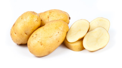 Potatoes isolated on white background