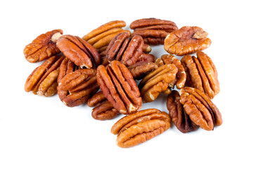 pecan nuts over white