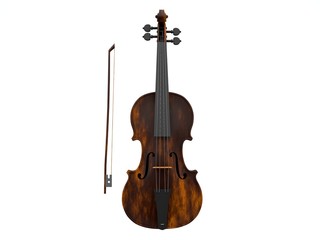 Fototapeta premium Skrzypce na białym tle - czas obrazu