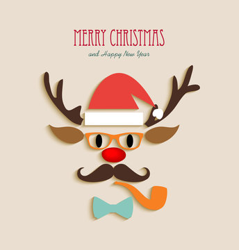 Merry Christmas reindeer cartoon