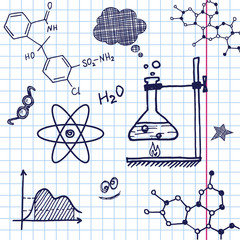 Vector Hand draw chemistry elements