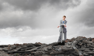 Businessman with hammer