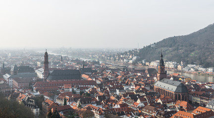 Fototapeta na wymiar The cityscape of Heidelberg city with River Neckar, Church of th