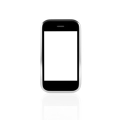 Smart phone on white background