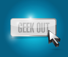 geek out button illustration design