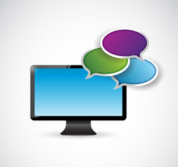monitor and communication illustration design