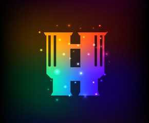 Binocular symbol,Rainbow vector