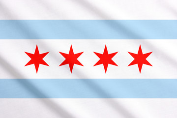 Naklejka premium Chicago flag waving