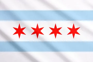 Papier Peint photo autocollant Amérique centrale Chicago flag waving