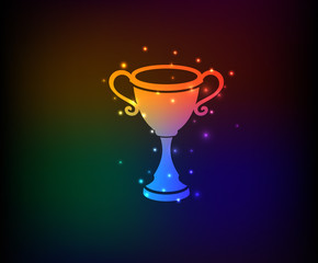 Trophy symbol,Rainbow vector