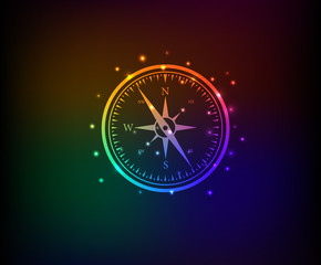Compass symbol,Rainbow vector