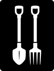 pitchfork and bayonet spade garden icon