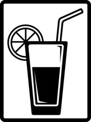 water glass with lemon