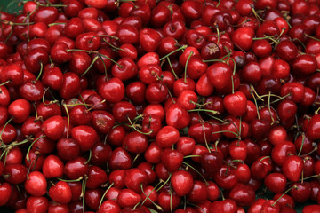 Cherries at a market