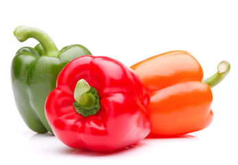 Sweet bell pepper isolated on white background cutout