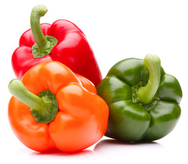 Sweet bell pepper isolated on white background cutout