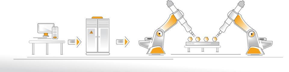 Roboter Automation Prozess industrie Fertigung und Steuerung - Prozesssteuerung und Technologie. 