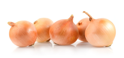 Onions on White Background