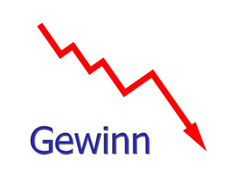rotes Diagramm abwärts Gewinn
