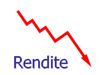 rotes Diagramm abwärts Rendite