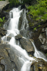 landscape with waterfall in the mountains