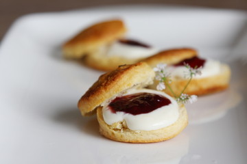 Scones with cream and jam