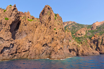 Fototapeta na wymiar Scandola Nature Reserve, UNESCO World Heritage site, Corsica, Fr