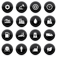 Industry,black icons on white background
