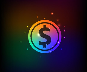 Money symbol,Rainbow vector