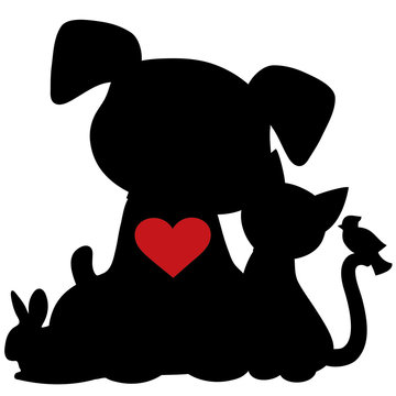 recommend clip art: Puppy Kitten Silhouette