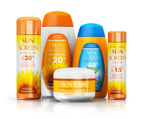 Set of sun care cosmetics
