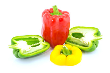red sweet pepper on white background