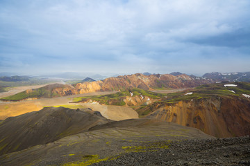 Panorama of Icelandic mountains