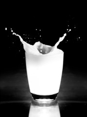 milk splashing from the glass