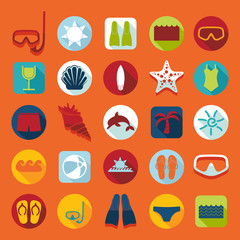 Set of summer tourism icons