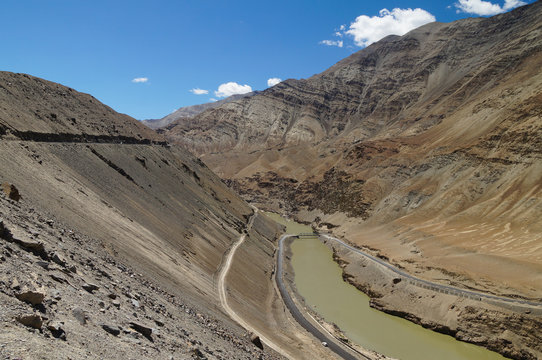 Confluence of Zanskar and Indus rivers - Leh, Ladakh, India