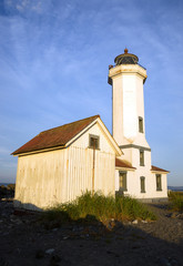 Fototapeta na wymiar Point Wilson Nautical Lighthouse Puget Sound Fort Worden