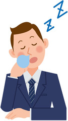 ビジネスマン　居眠り