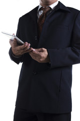 Business man working on digital tablet
