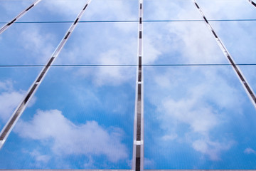 Reflexion of the sky on Solar cells