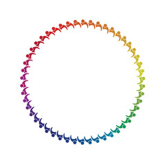 Teamwork of 50 group of people in circle image logo