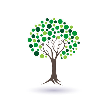 Green circles tree image logo