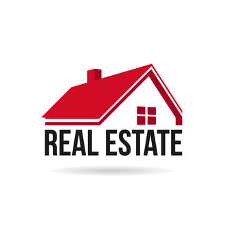 Red house real estate image.