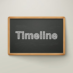 Fototapeta premium timeline on blackboard in wooden frame