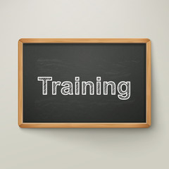 Fototapeta premium training on blackboard in wooden frame